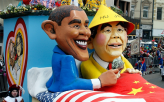 United States and China Carnival Float                                                              